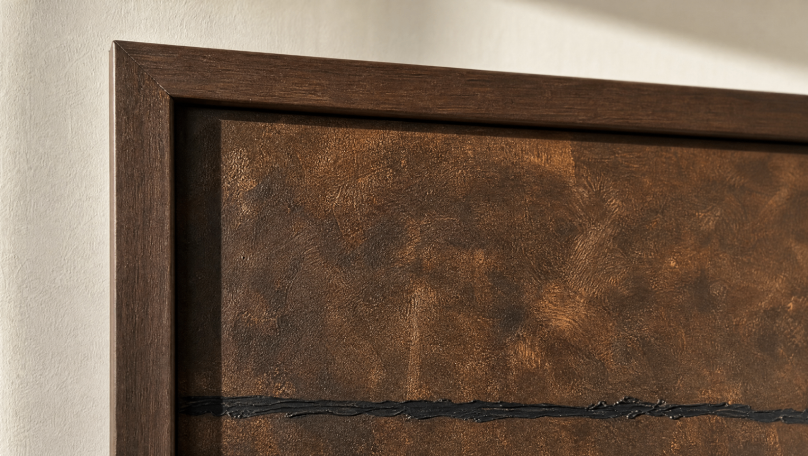 Close-up of textured spatula-worked paint surface